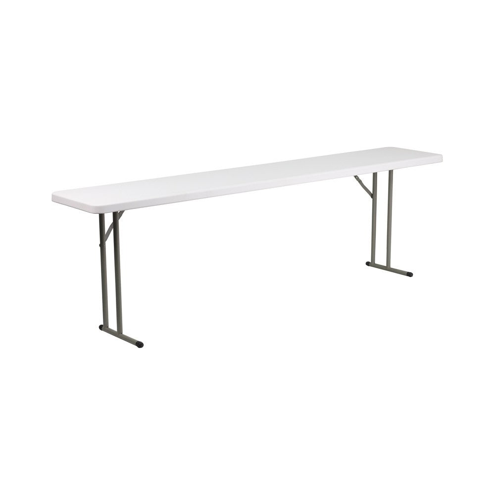 8-Foot Granite White Plastic Folding Training Table