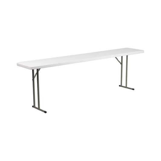 8-Foot Granite White Plastic Folding Training Table