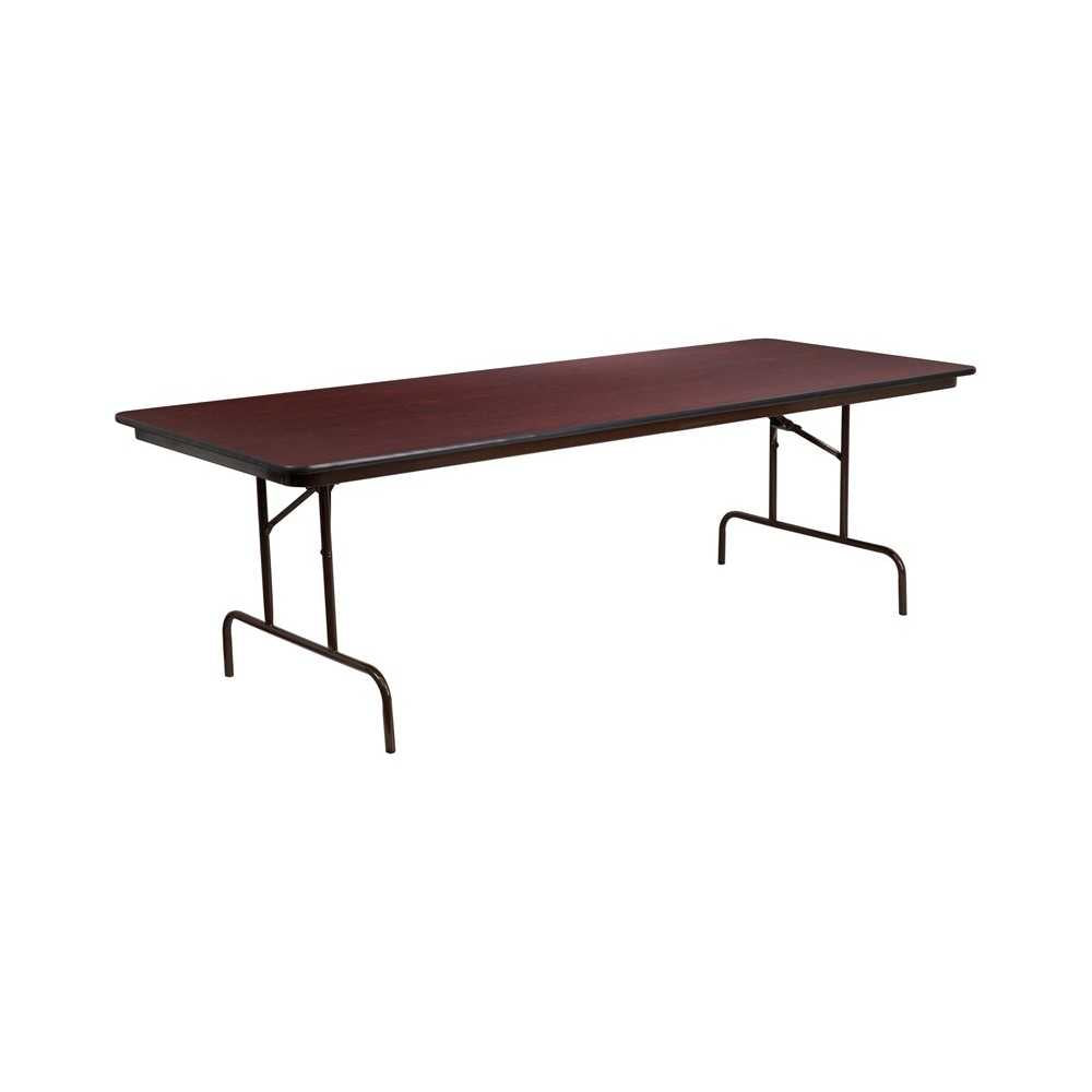 8-Foot High Pressure Mahogany Laminate Folding Banquet Table