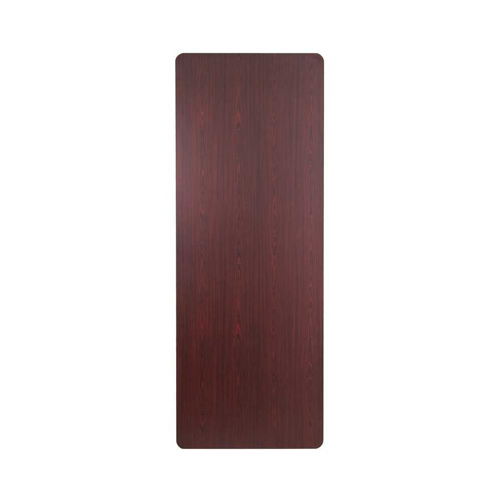8-Foot Mahogany Melamine Laminate Folding Banquet Table