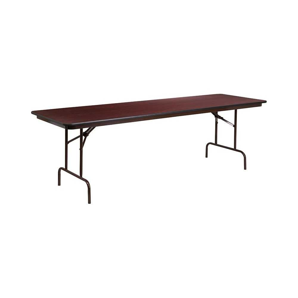 8-Foot Mahogany Melamine Laminate Folding Banquet Table