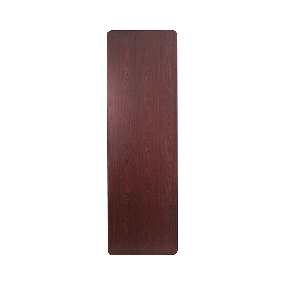 8-Foot Mahogany Melamine Laminate Folding Banquet Table