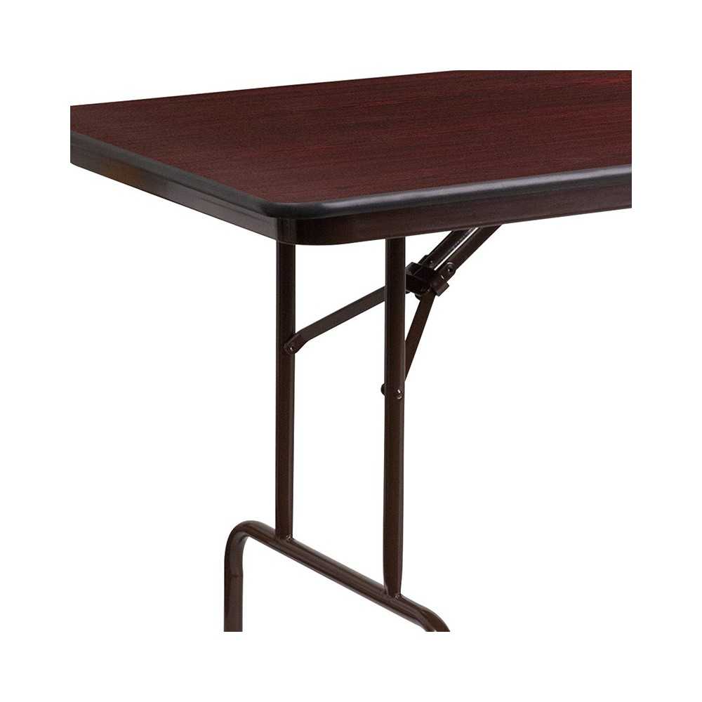 8-Foot Mahogany Melamine Laminate Folding Banquet Table