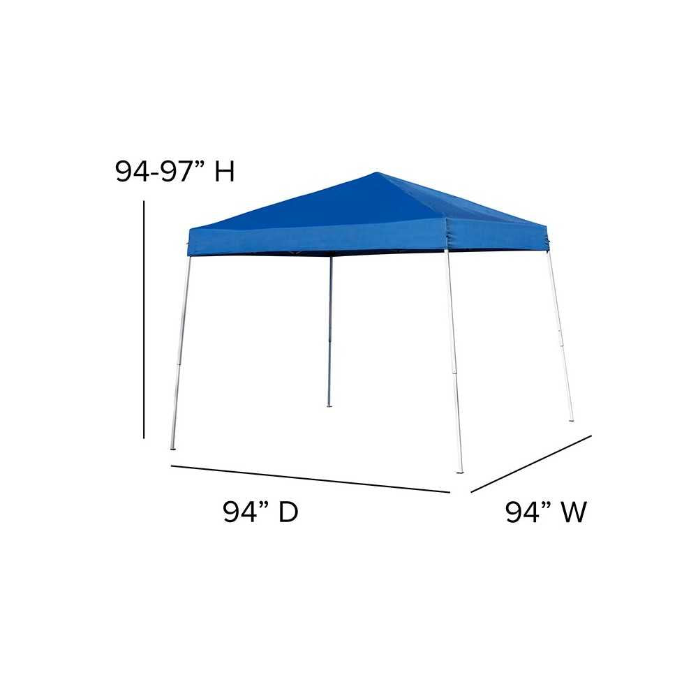 8'x8' Blue Outdoor Pop Up Event Slanted Leg Canopy Tent with Carry Bag