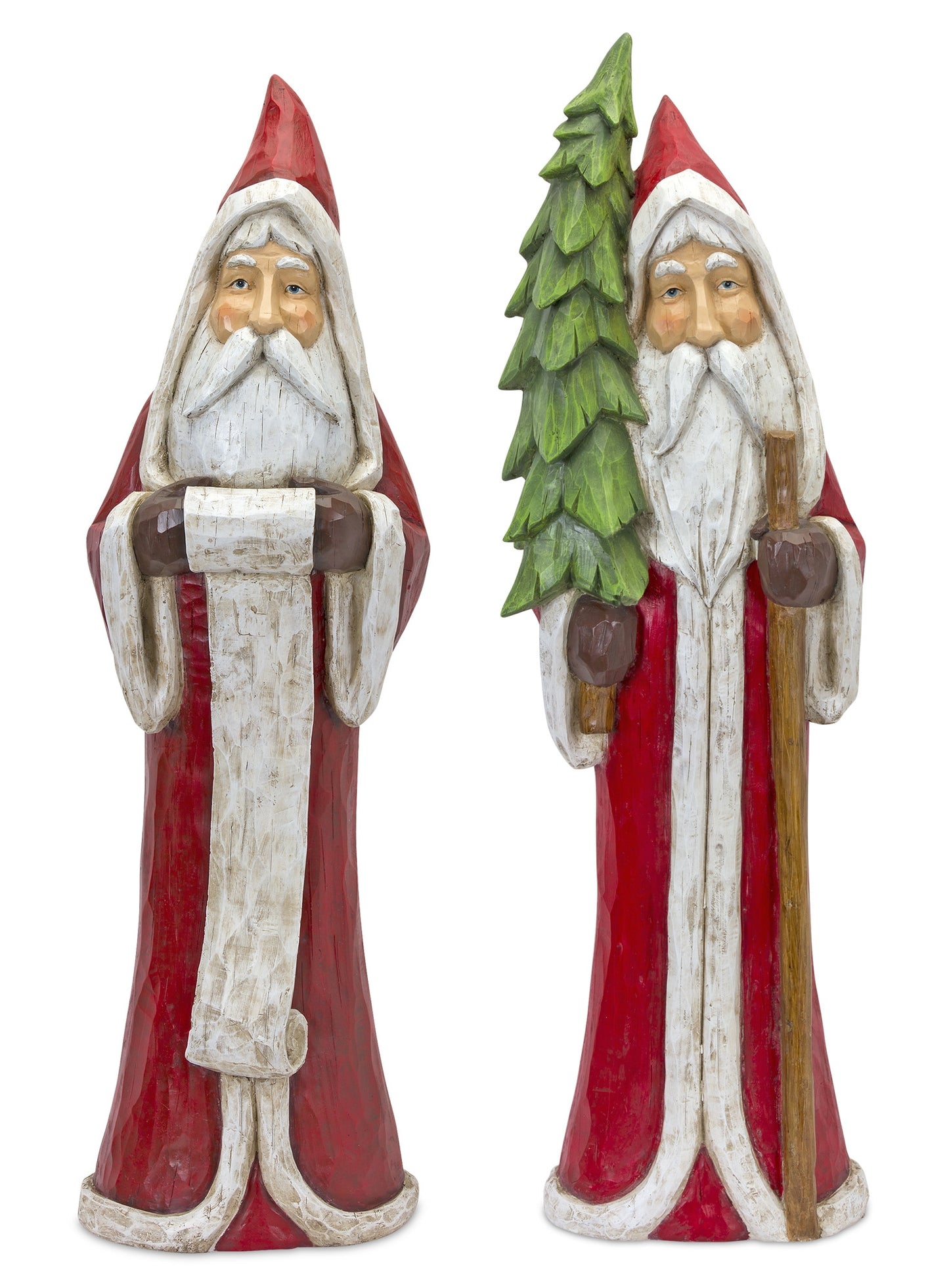 Santa (Set Of 2) 37.5"H Resin