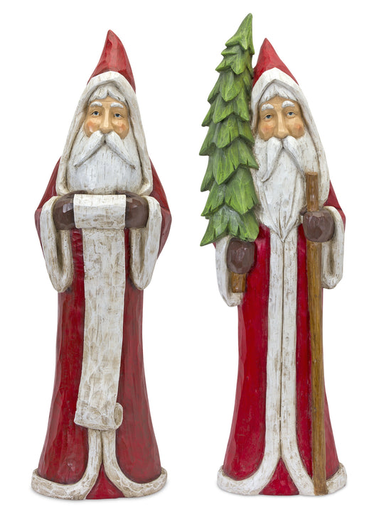 Santa (Set Of 2) 37.5"H Resin