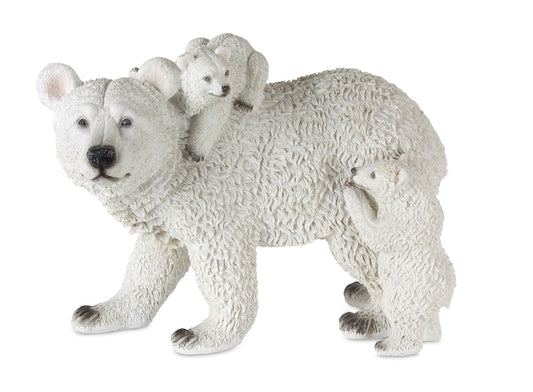 Polar Bear Family 14.25"L x 11"H Resin