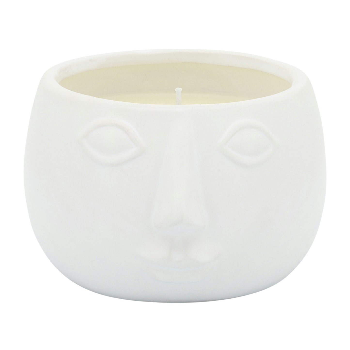 5" Citronella Face Candle, White 10oz