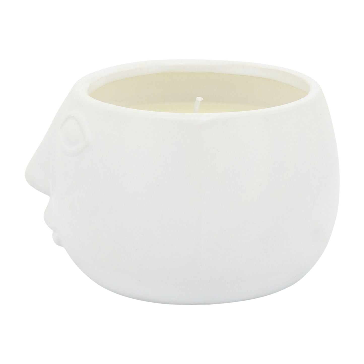 5" Citronella Face Candle, White 10oz