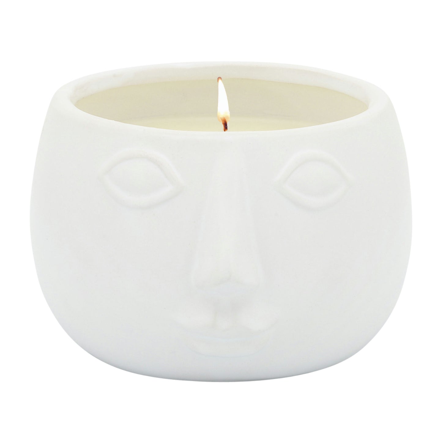 5" Citronella Face Candle, White 10oz