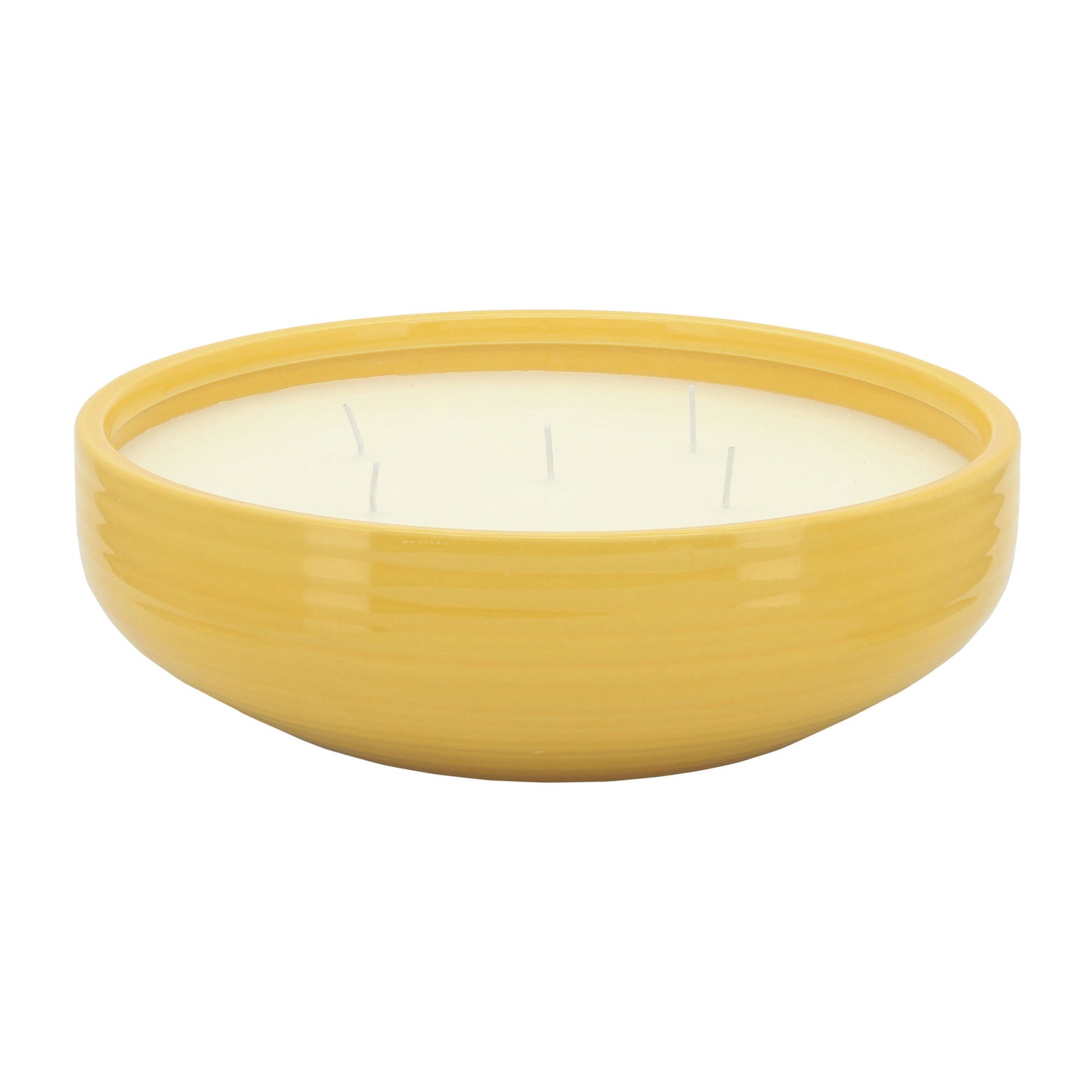 13" Bowl Candle By Liv & Skye 60oz, Yellow