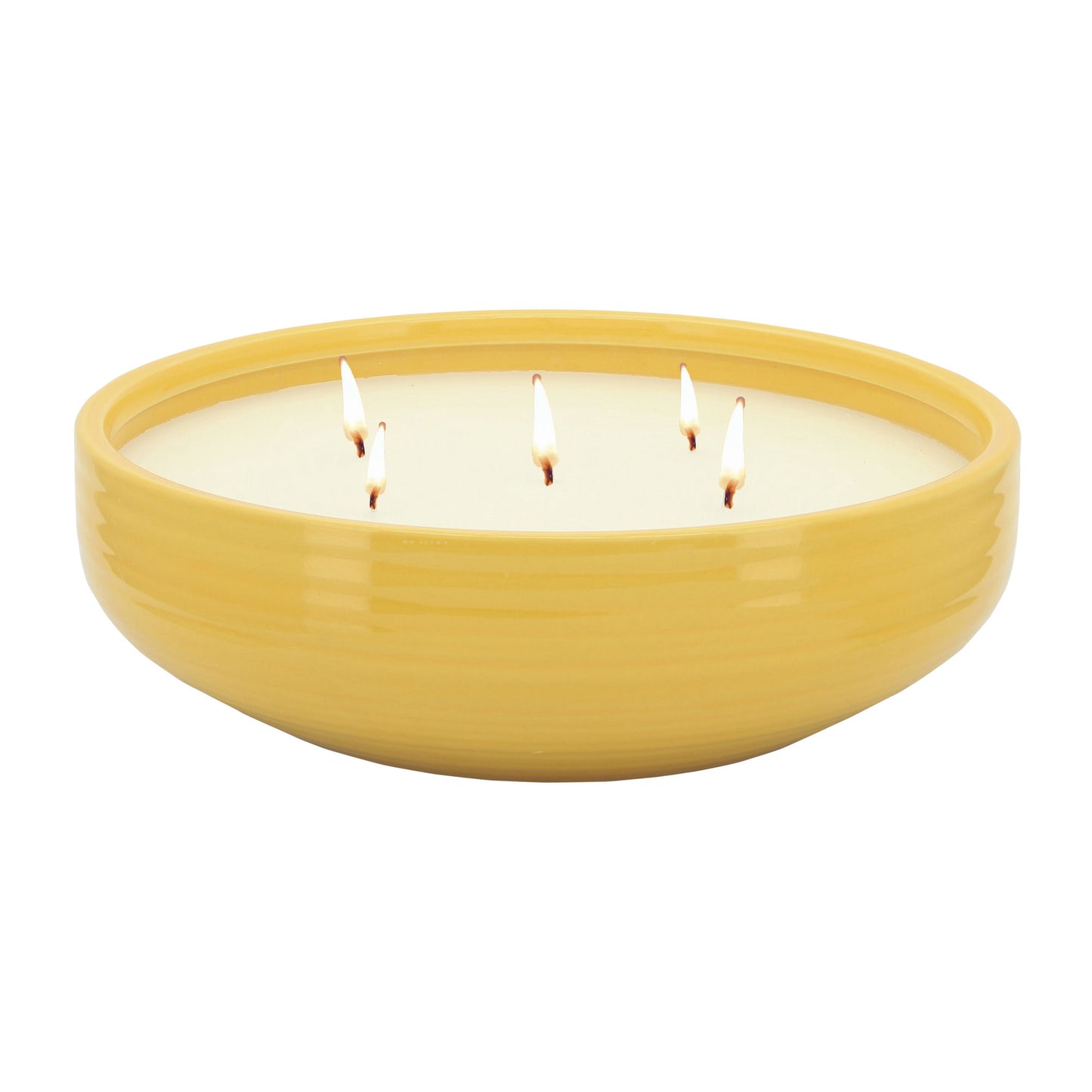 13" Bowl Candle By Liv & Skye 60oz, Yellow