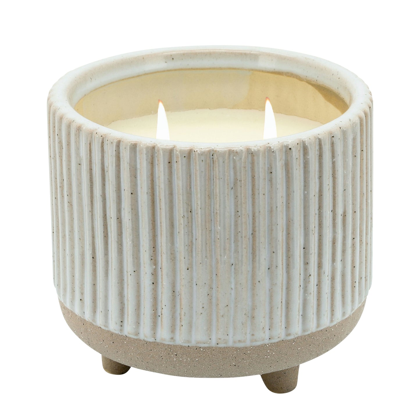 6" Ridged Scented Candle, Beige 20oz