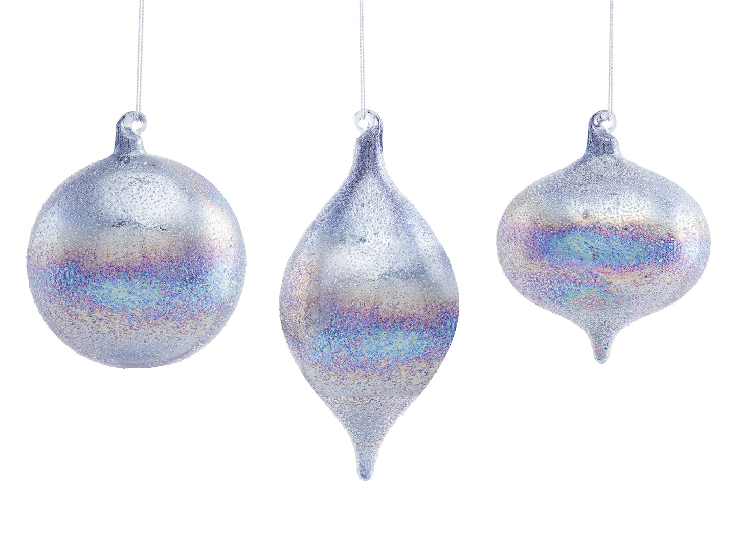 Ornament (Set Of 6) 4.5"H, 4.75"H, 6.75"H Glass