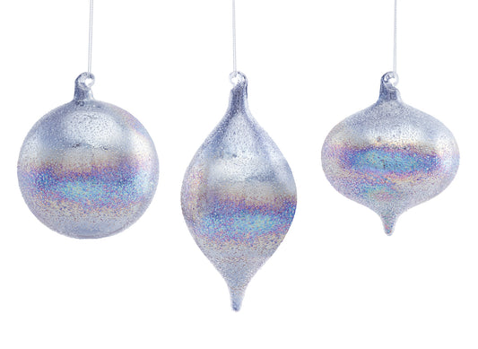 Ornament (Set Of 6) 4.5"H, 4.75"H, 6.75"H Glass