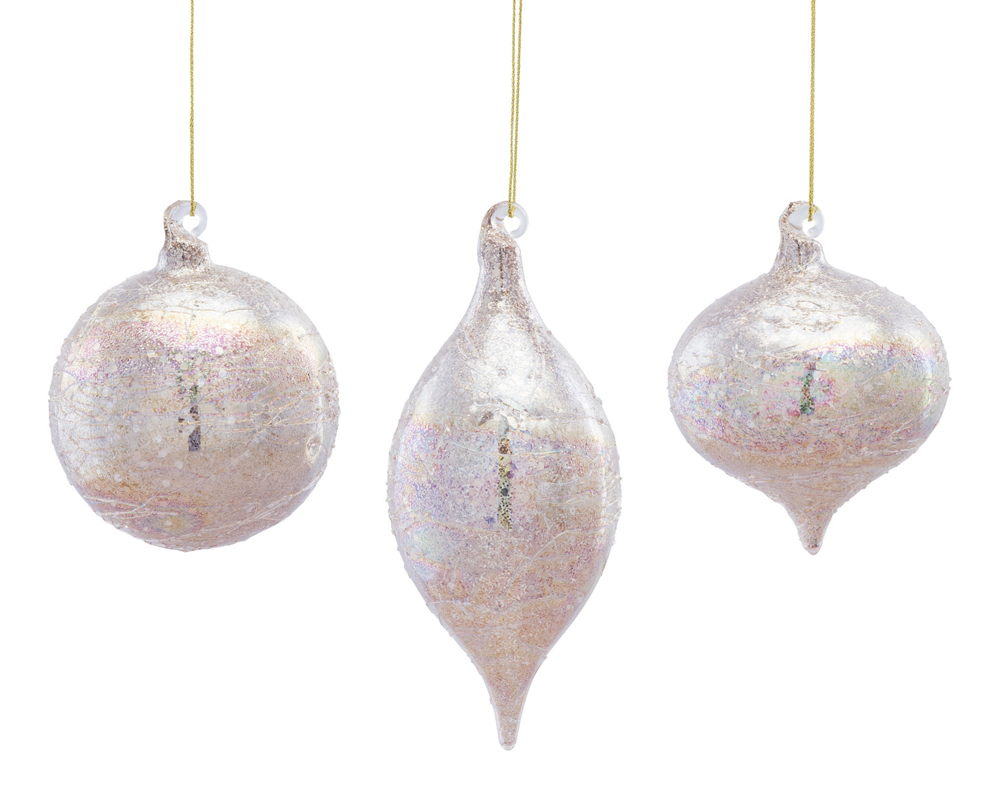 Ornament (Set Of 12) 4.25"H, 4.25"H, 6.5"H Glass
