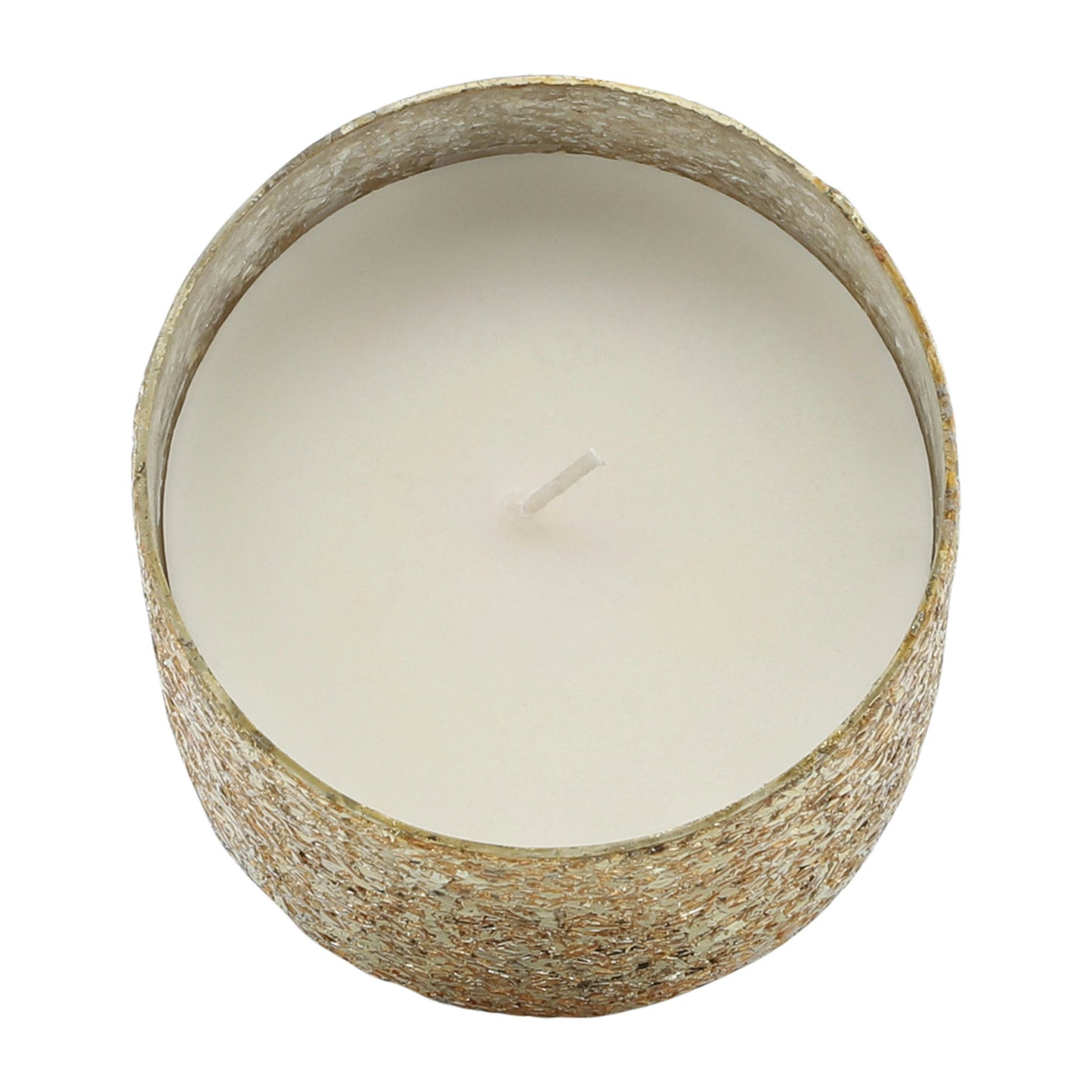 Candle On Gold Crackled Glass 26oz