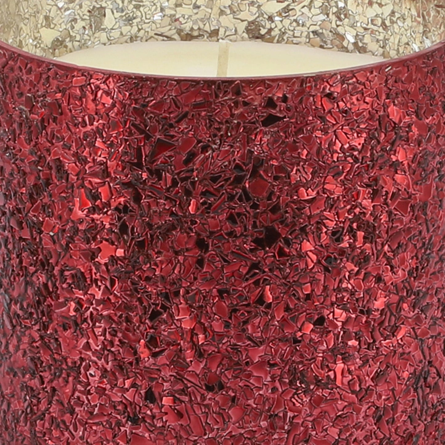 Candle On Red Crackled Glass 26oz
