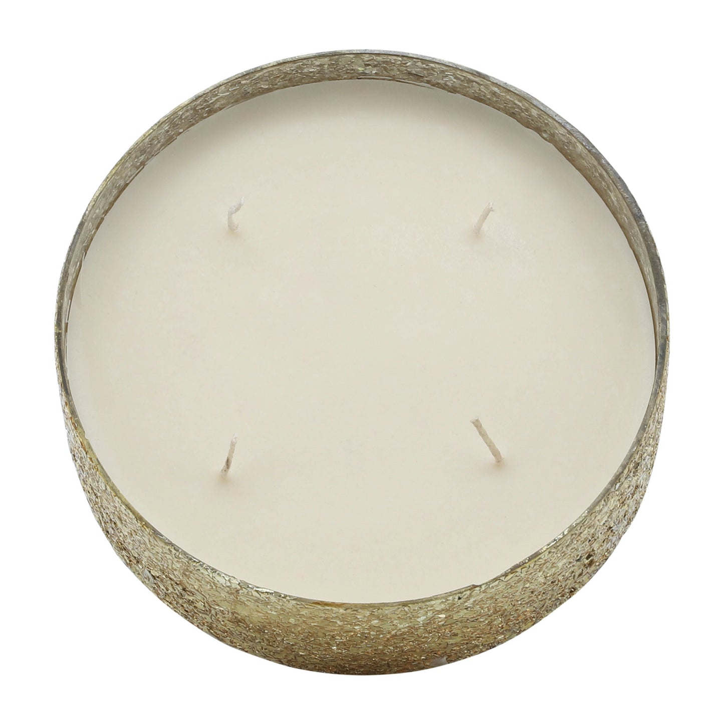 Candle On Gold Crackled Glass 49oz