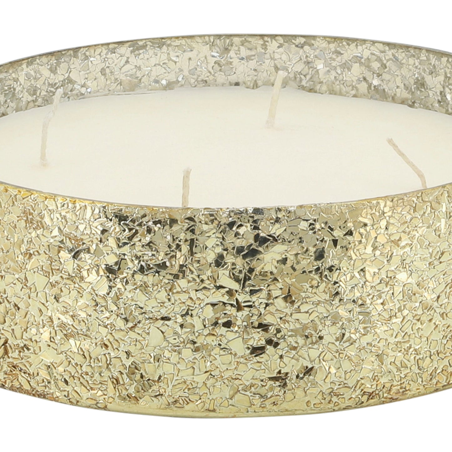 Candle On Gold Crackled Glass 49oz