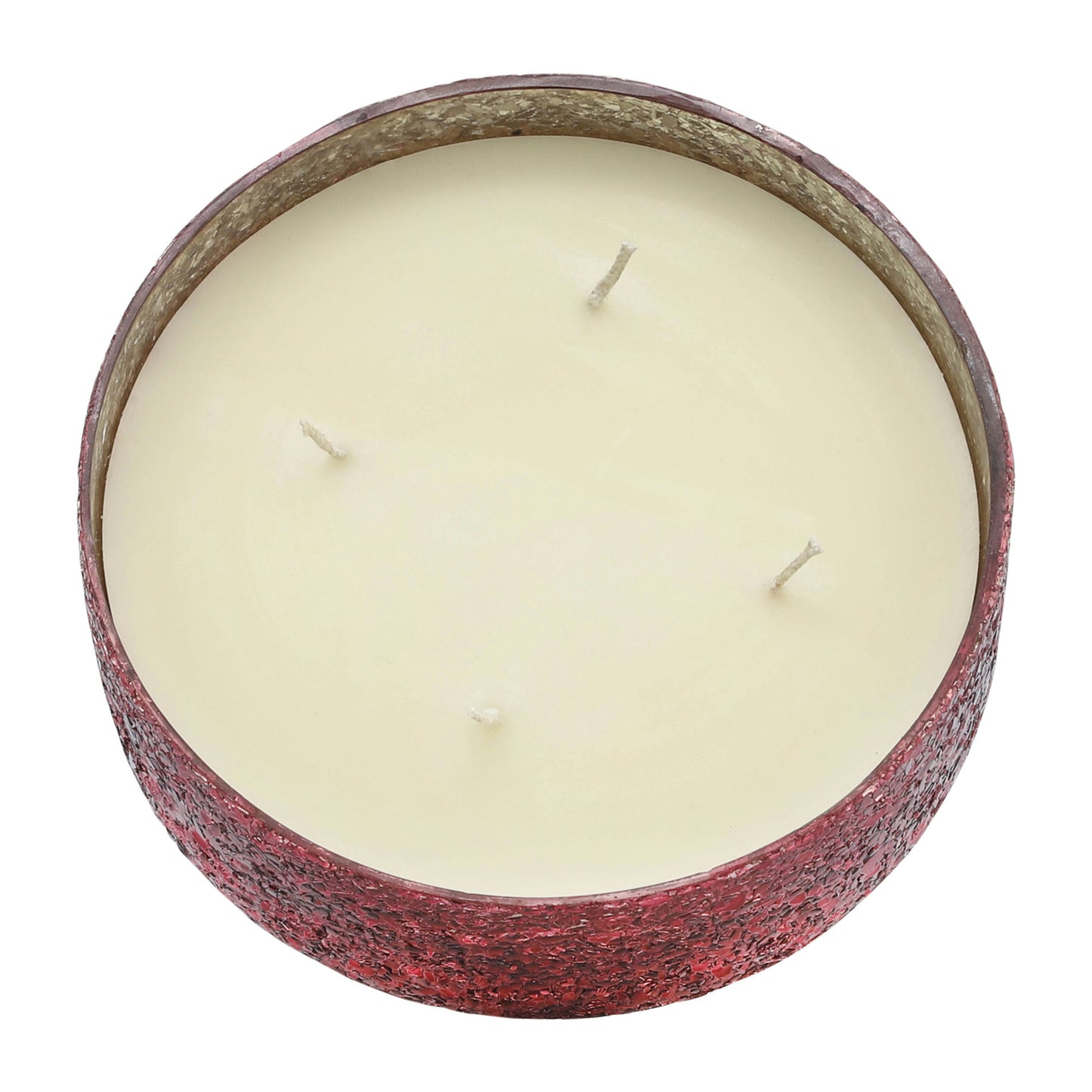 Candle On Red Crackled Glass 49oz