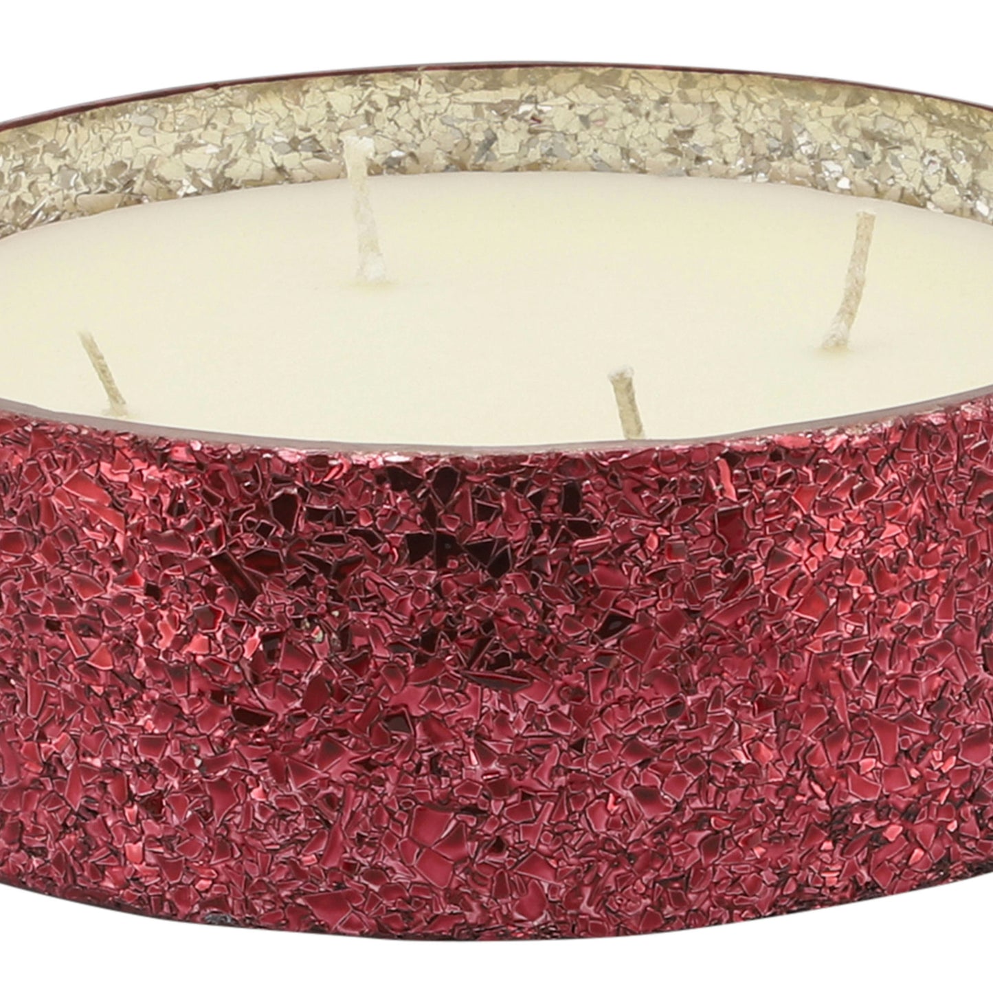 Candle On Red Crackled Glass 49oz