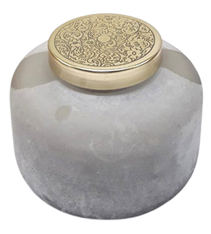 5" Candle On Frosted Glass, Gray 22oz