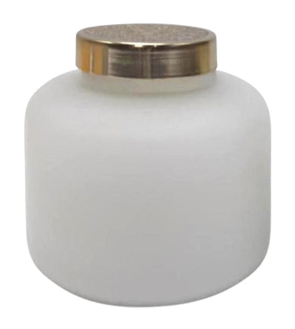 5" Candle On Frosted Glass, White 22oz