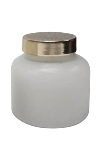 3" Candle On Frosted Glass, White 10oz