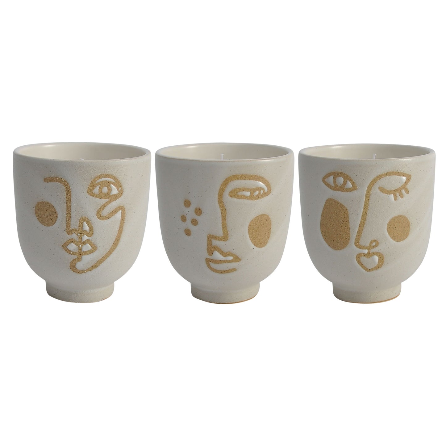 Cer, 5" Scented Candle Face, Ivory 20oz