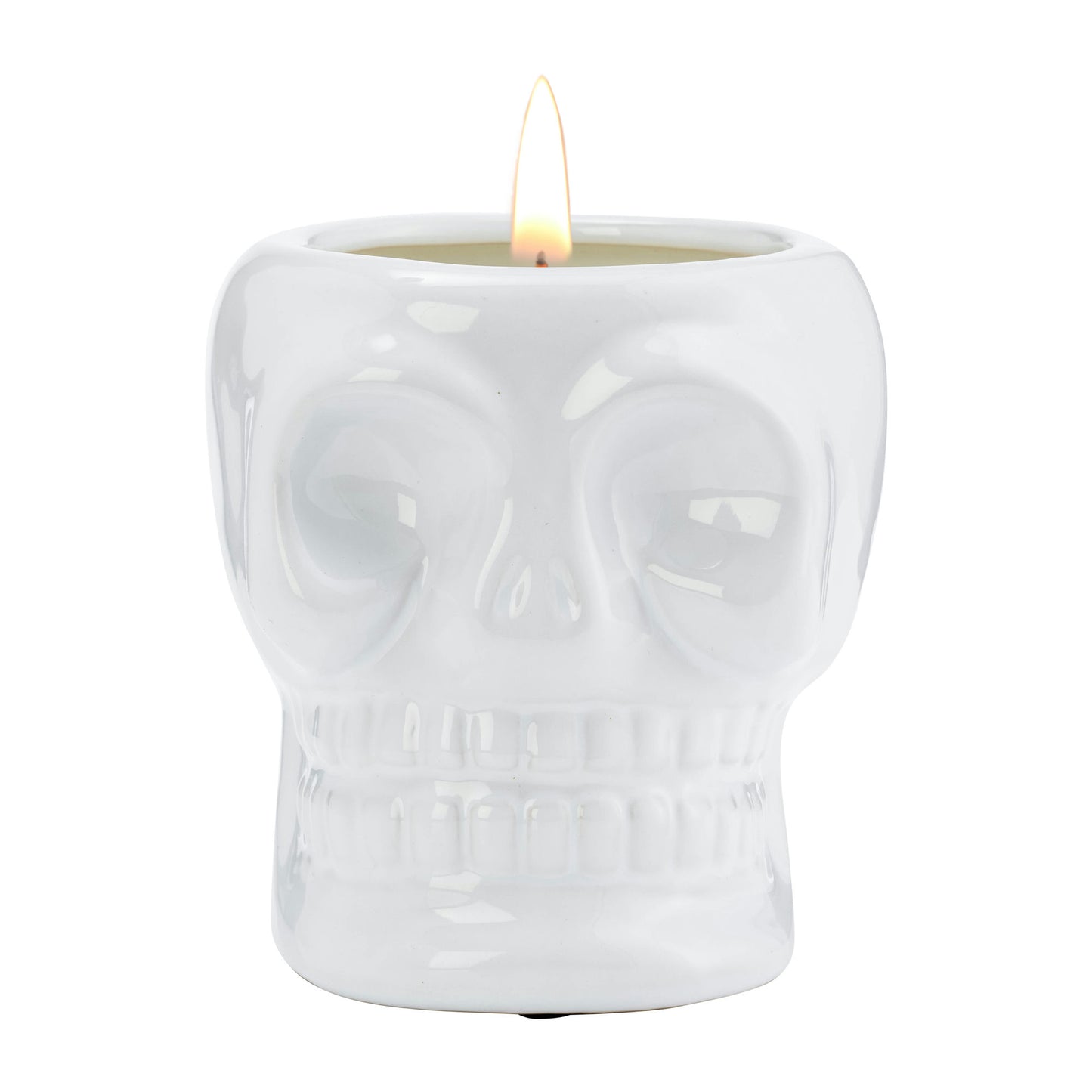 Cer, 5" Skull Scented Candle, White 14oz