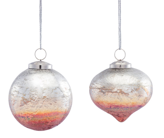 Ornament (Set Of 6) 4.5"H, 5"H Glass