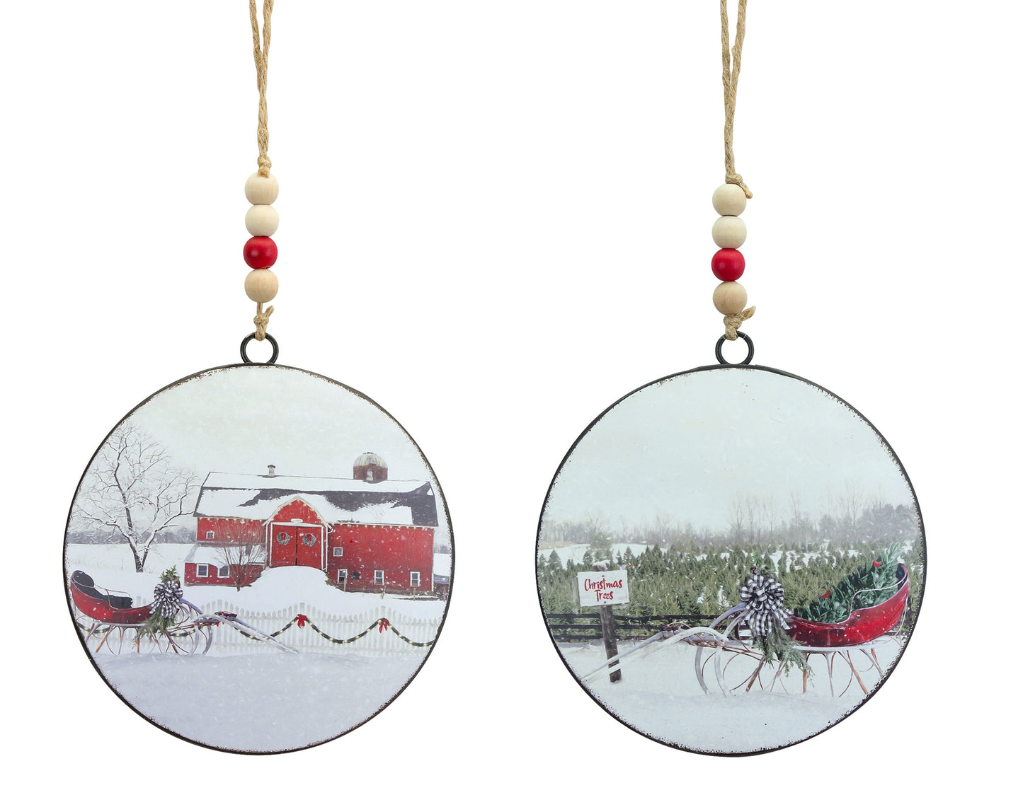 Sleigh Disc (Set Of 12) 6.5"H Metal