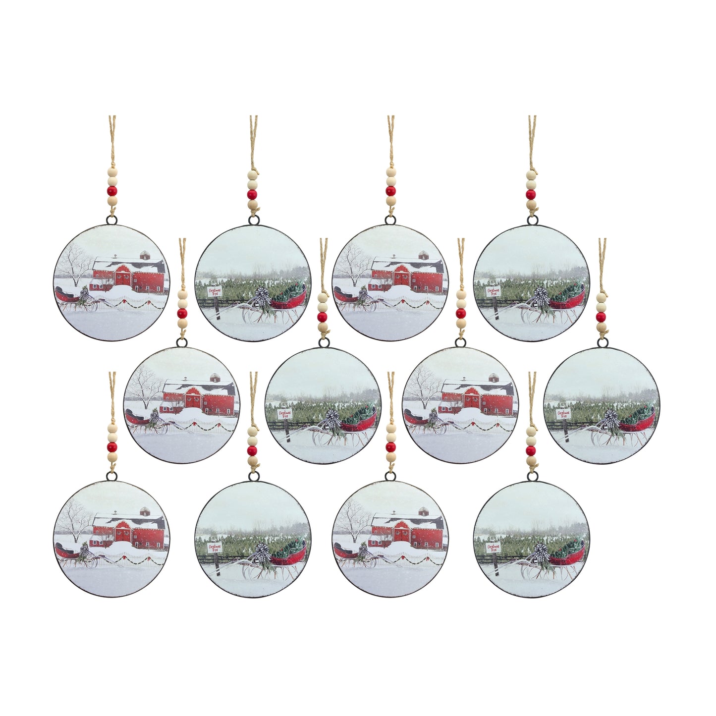 Sleigh Disc (Set Of 12) 6.5"H Metal