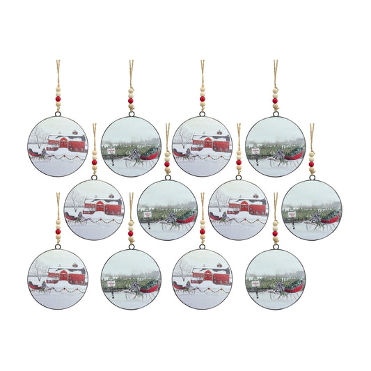 Sleigh Disc (Set Of 12) 6.5"H Metal