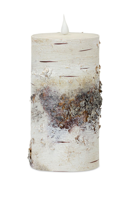 Led Birch Candle 3.5"D x 7"H (With Remote)