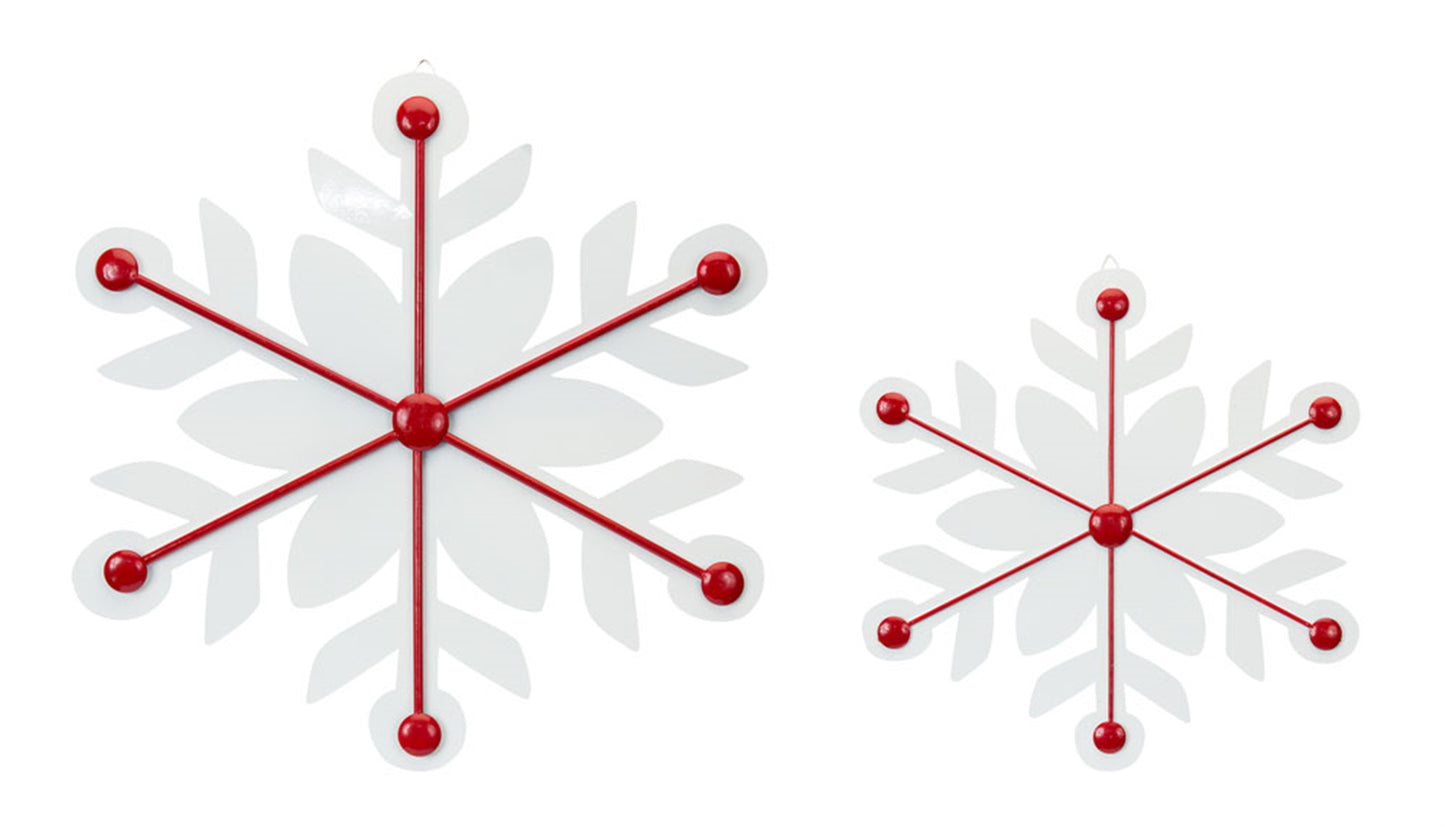 Snowflake (Set Of 2) 16"H, 22"H Iron