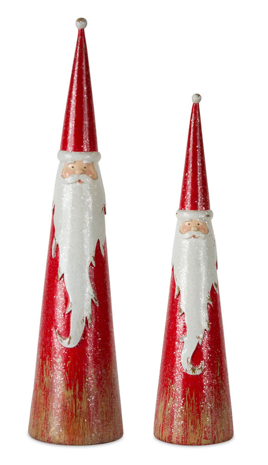 Santa (Set Of 2) 13.25"H, 16"H Resin