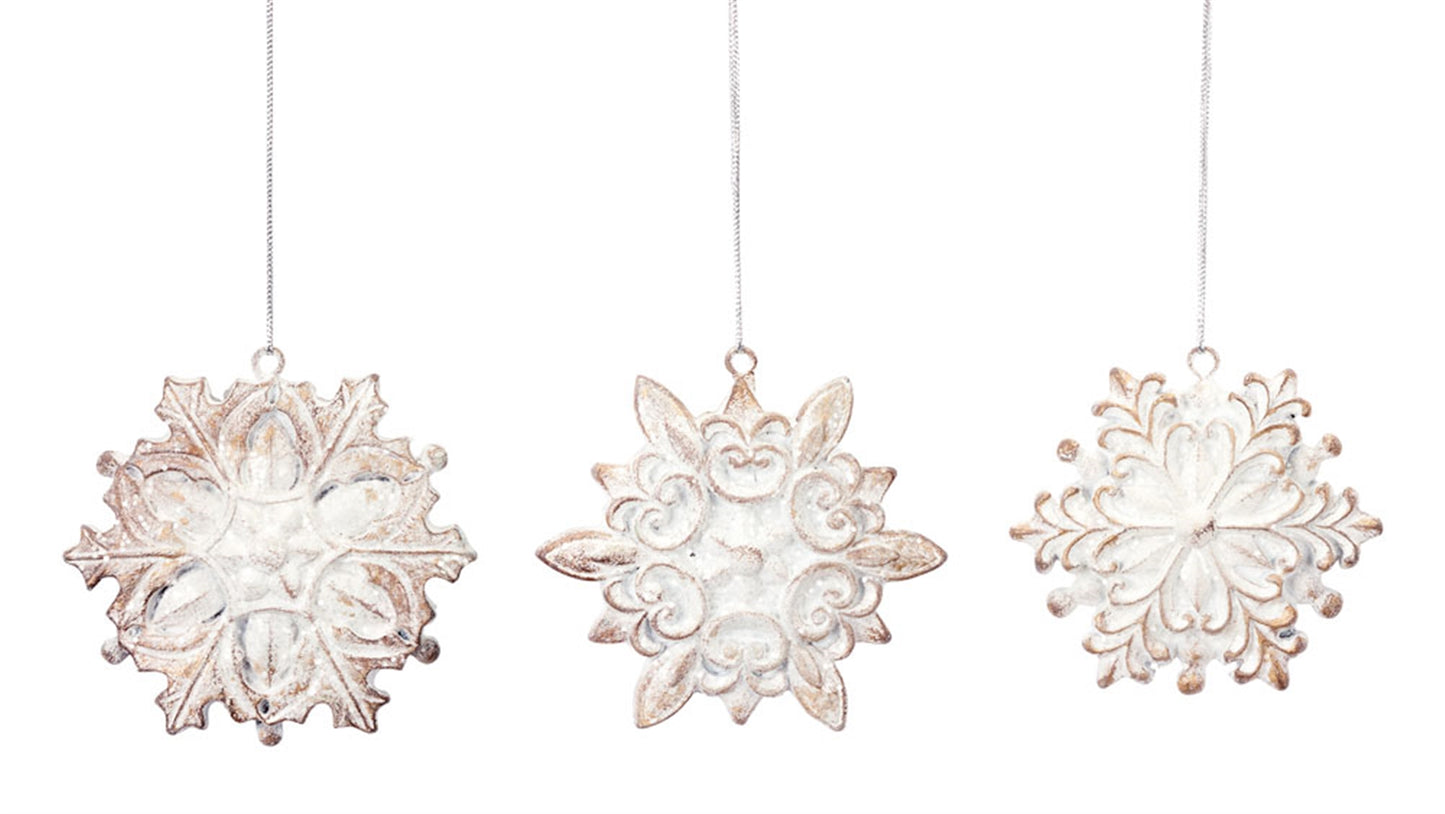 Snowflake Ornament (Set Of 12) 3.25"H Resin