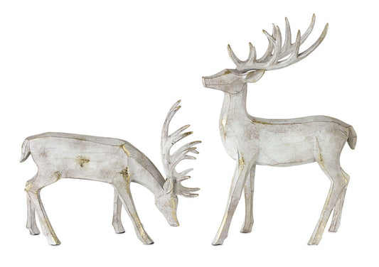 Deer (Set Of 2) 11"L x 9"H, 9"L x 13"H Resin