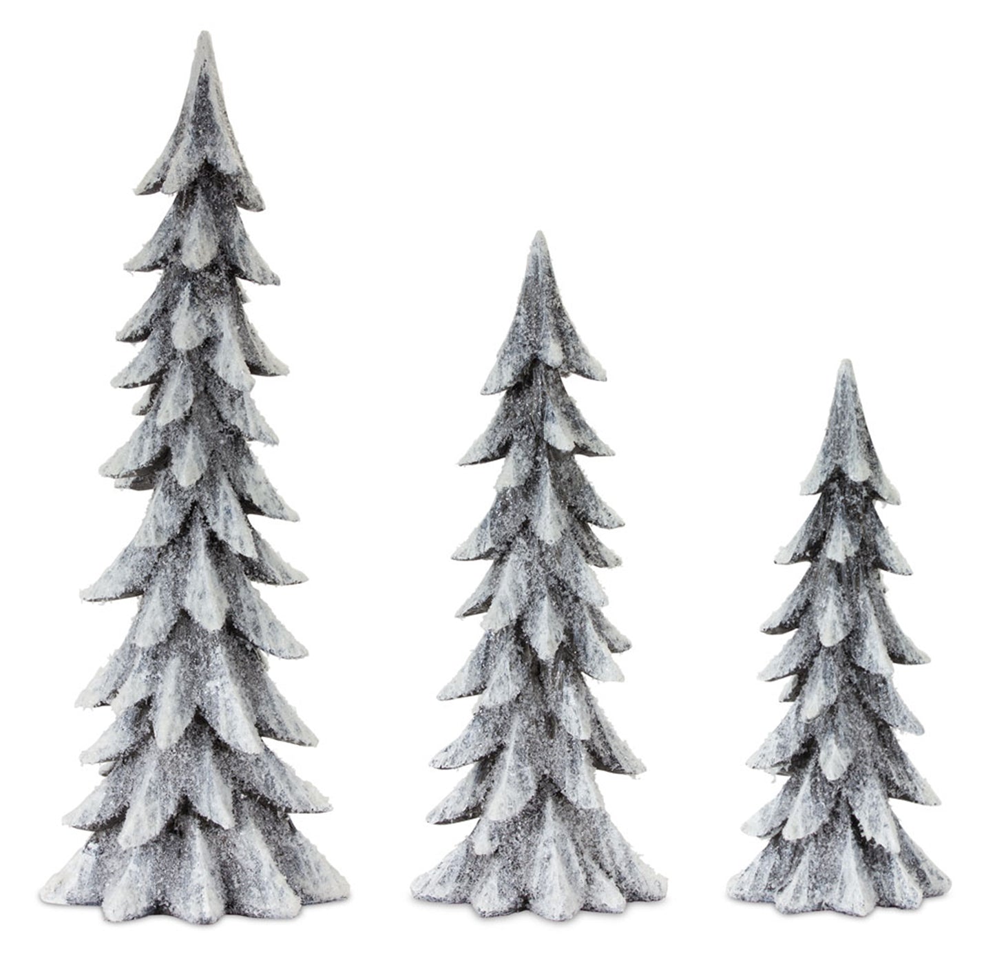 Tree (Set Of 3) 15"H, 18.5"H, 24"H Resin, White, Brown, Black