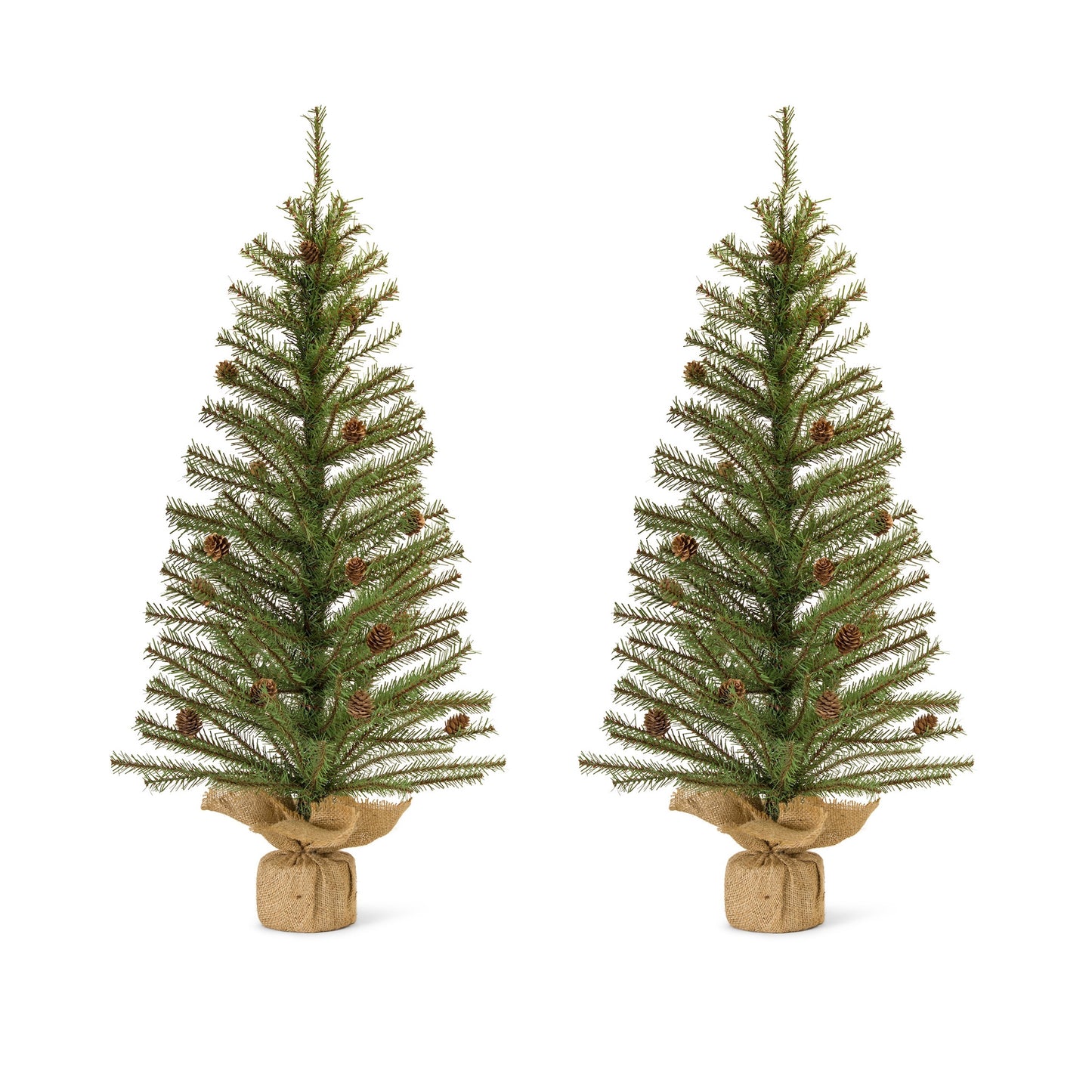 Pine Tree 3'H (Set Of 2) Pvc/Metal
