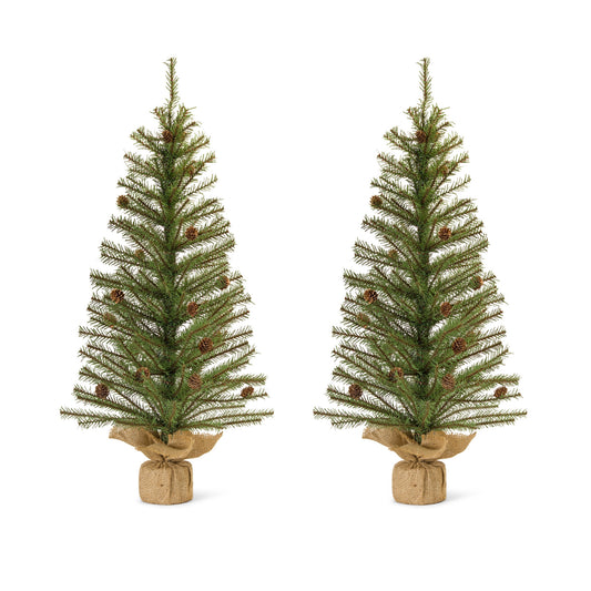 Pine Tree 3'H (Set Of 2) Pvc/Metal