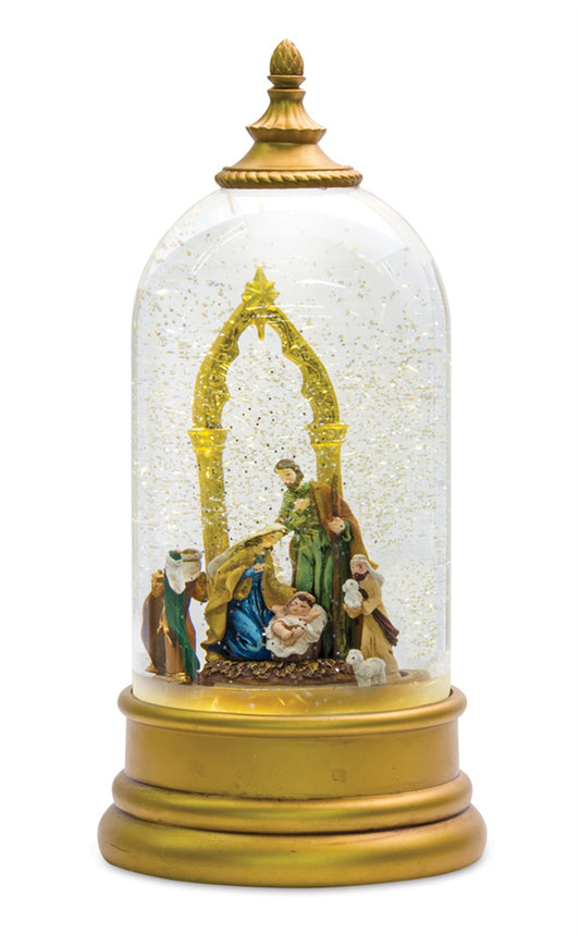 Nativity Snow Globe 10.5"H Plastic 6 Hr Timer