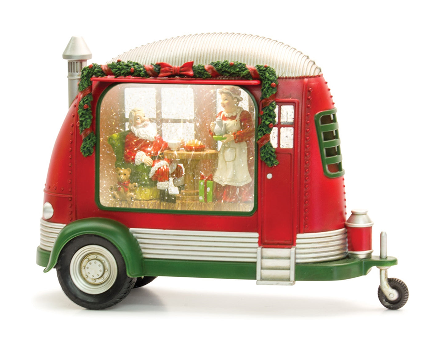 Camper Snow Globe W/Santa 8"H Plastic 6 Hr Timer