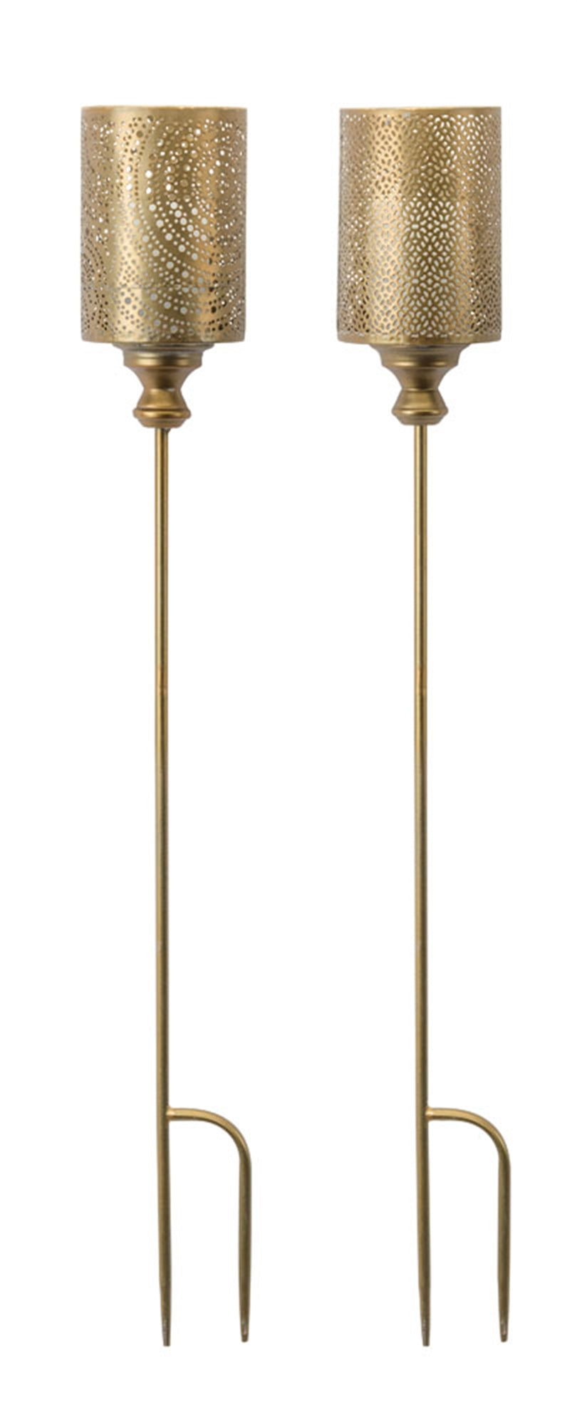 Garden Stake (Set Of 4) 40"H Metal, Gold