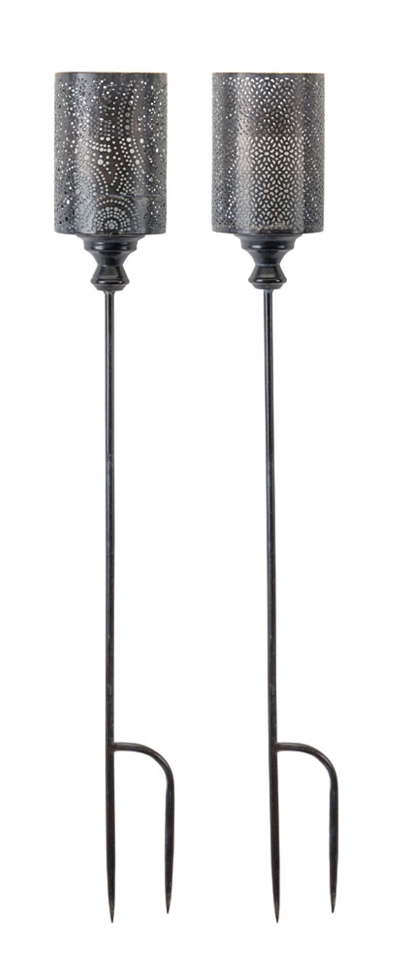 Garden Stake (Set Of 4) 40"H Metal, Black, Gold