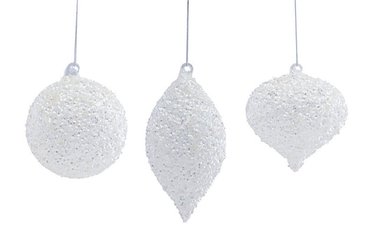 Ornament (Set Of 12) 4.5"H, 4.5"H, 6.5"H Glass