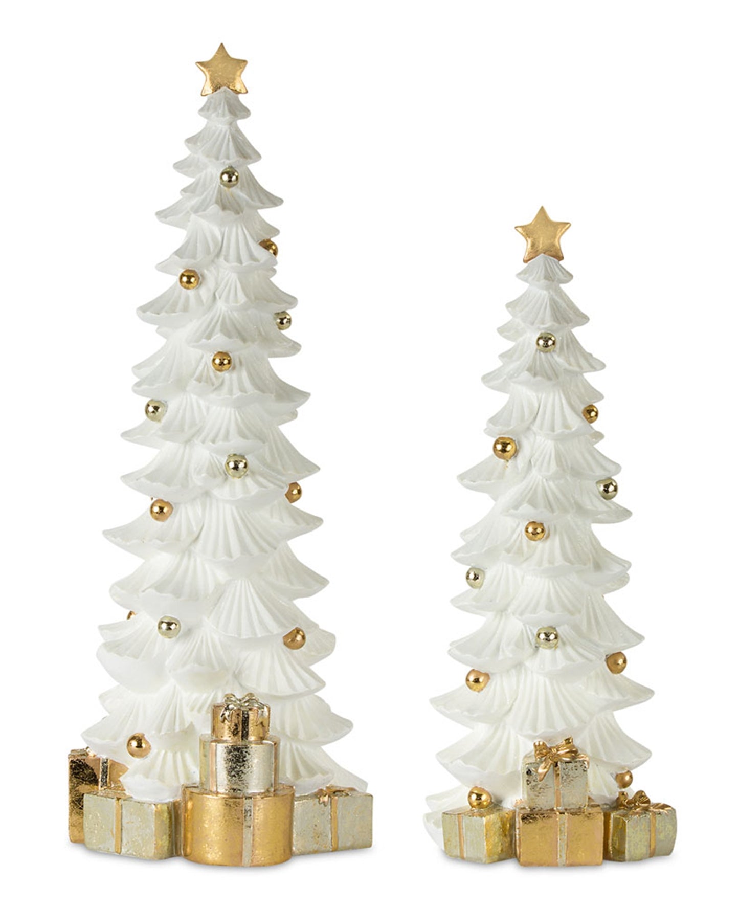 Tree W/Packages (Set Of 2) 17"H, 21"H Resin