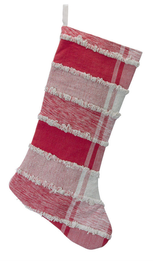 Plaid Stocking 20"H (Set Of 2) Cotton